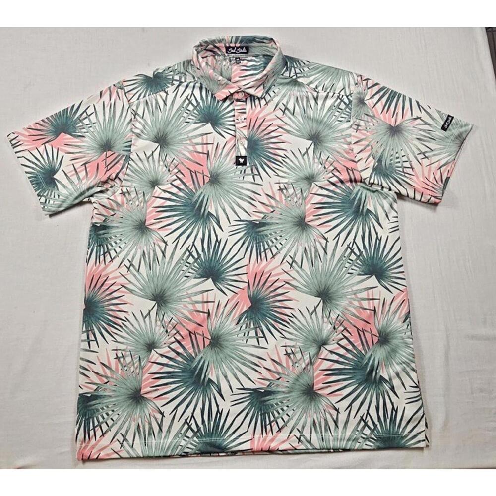Bad Birdie Floral‎ Palm Golf Polo Shirt Mens Size 2XL